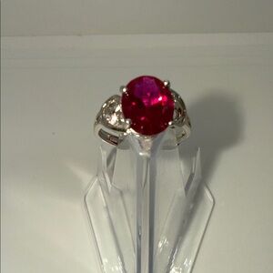 Elegant Silver and Ruby Gemstone Ring
